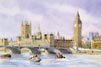 Thumbnail. Painting: Westminster Bridge The Houses of Parliament, watercolour