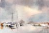 Thumbnail. Painting: Winter on the Thurne, watercolour