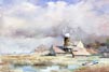 Thumbnail. Painting: Cley Mill, watercolour